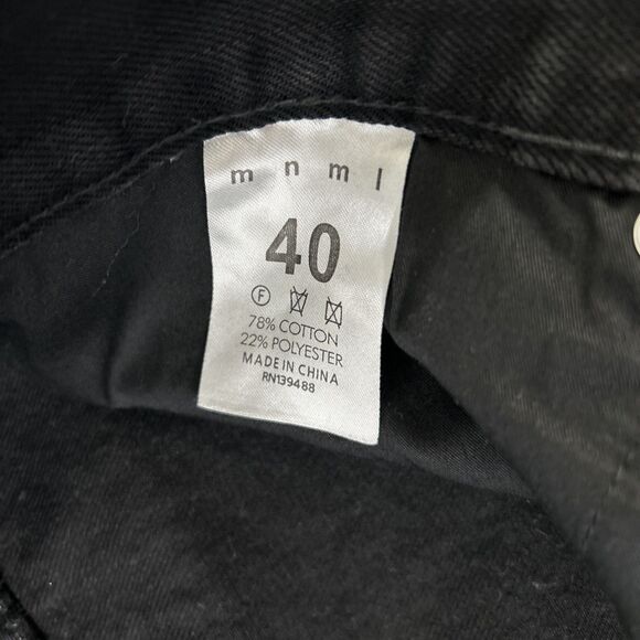 MNML Jeans Men 40 Black Skeleton Bones Embroidered Streetwear Gothic Y2K - Picture 6 of 8